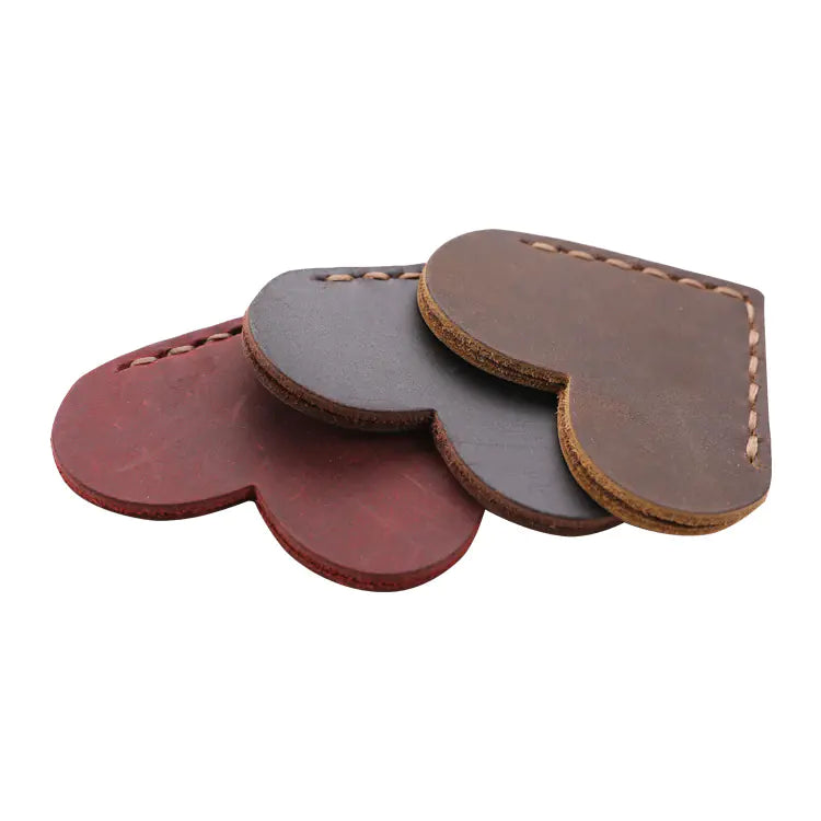 Handmade Vintage Leather Heart Bookmark, Pure Leather