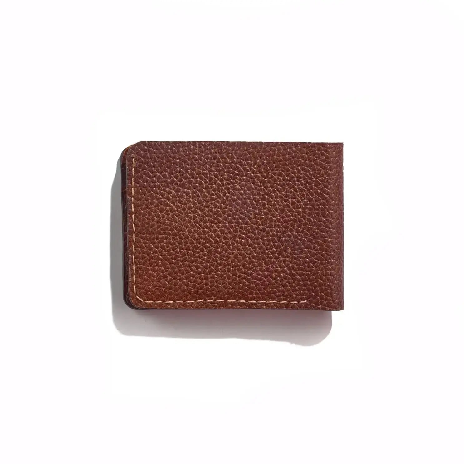 Bifold Leather Wallet with Transperent Card-ID, Brown