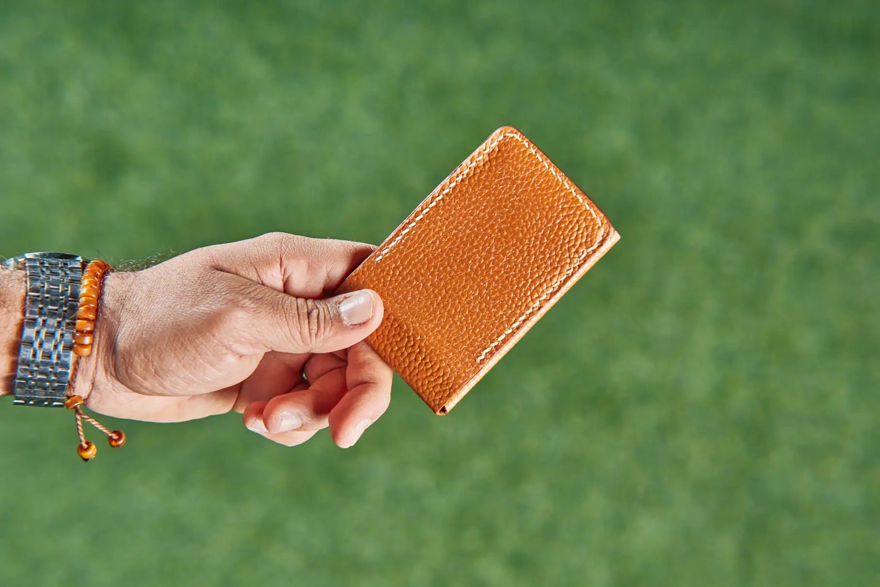 Trifold Leather Card Holder Embossed Havan.