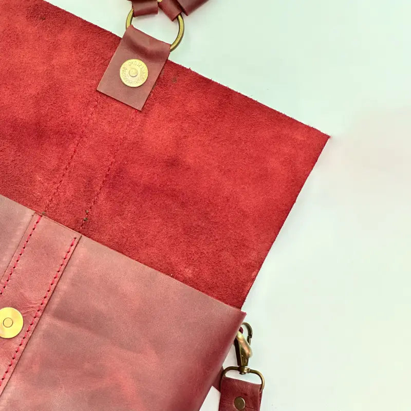 Leather Cross Bag Burgundy for Woman.