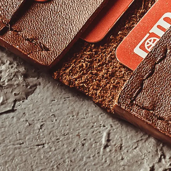 Bifold Leather Card Holder Slim Smooth Brown.