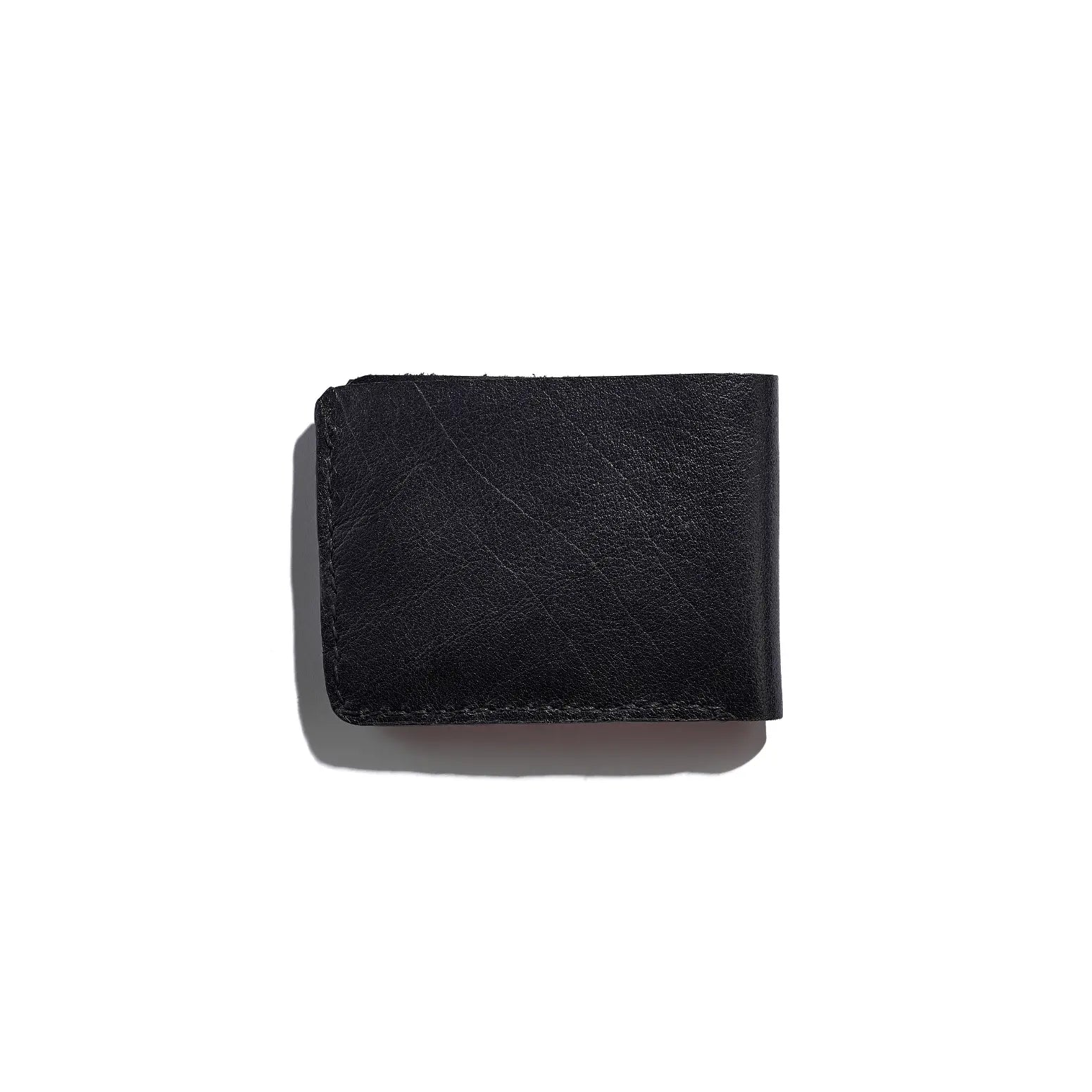 Bifold Leather Wallet with Transperent Card-ID, Black.