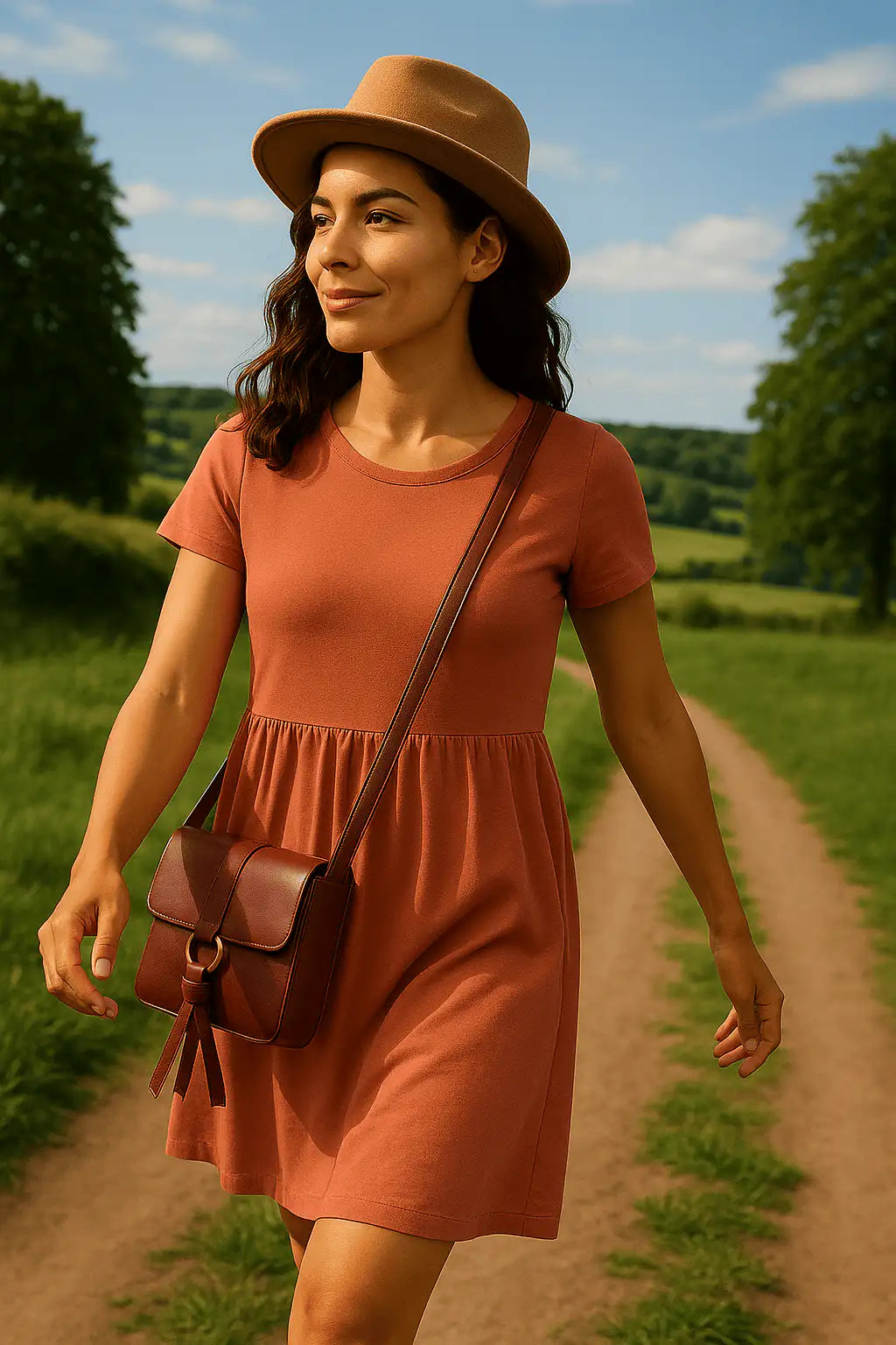 Burgundy Full-Grain Leather Crossbody Bag