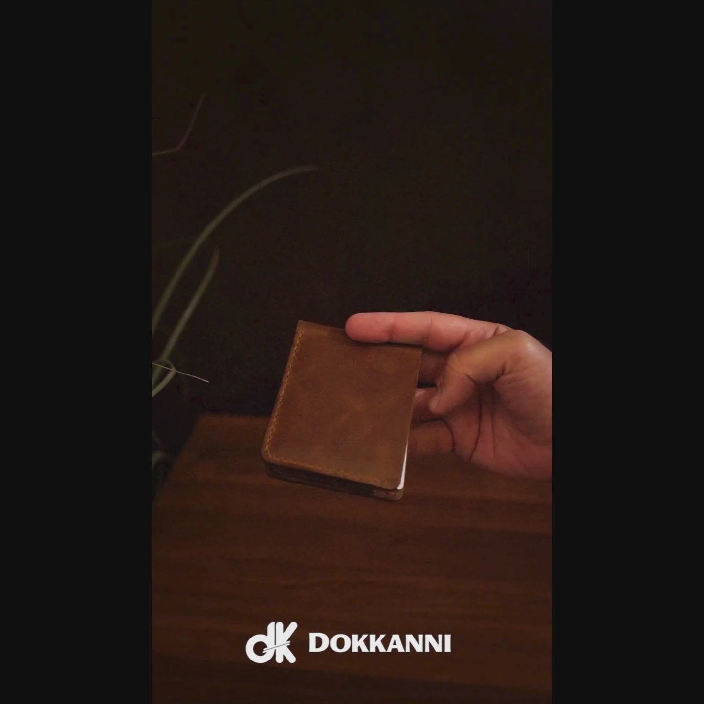 Leather Bifold Wallet with Mesh Card-ID, Reddish Brown