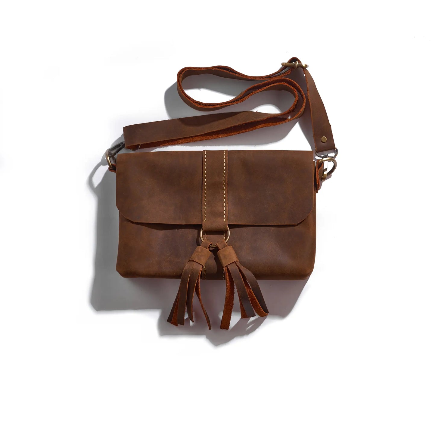 Leather Cross Bag Brown